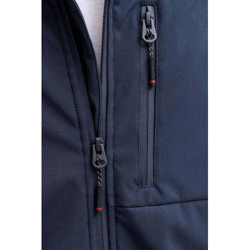 JACK & JONES softshell jas gebreid donkerblauw afbeelding