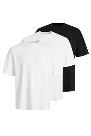 oversized T-shirt wit - (set van 3)