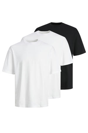 oversized T-shirt wit - (set van 3)