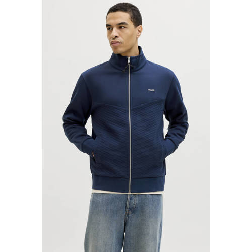 JACK & JONES PREMIUM sweatvest met textuur donkerblauw afbeelding