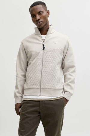 sweatvest met textuur beige