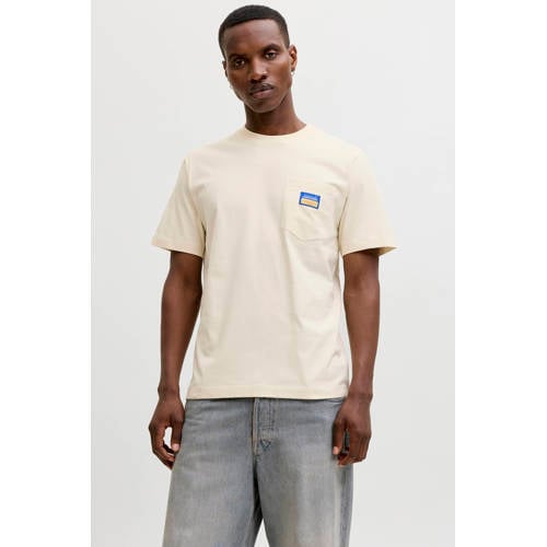 JACK & JONES ORIGINALS regular T-shirt ecru afbeelding