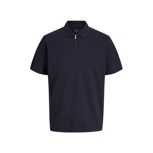 JACK & JONES PREMIUM regular polo fijn gebreid donkerblauw afbeelding