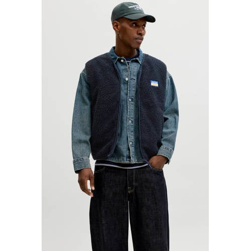 JACK & JONES ORIGINALS teddy jas donkerblauw afbeelding