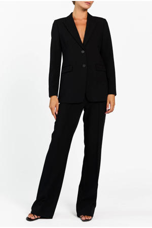 straight regular waist pantalon donkerblauw