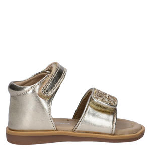 leren sandalen goud