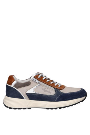 Hawker suède sneakers blauw/lichtgrijs