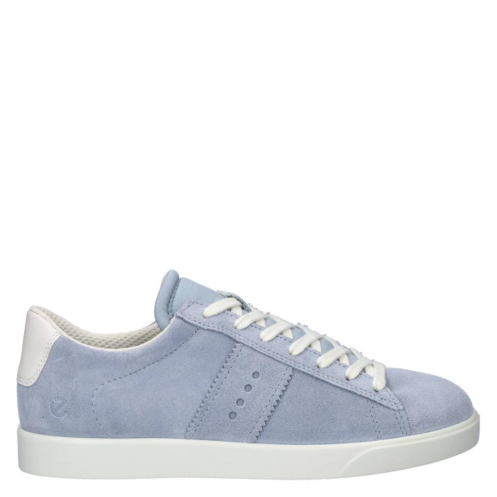 Lichtblauwe dames Ecco Street Lite suède sneakers met veters