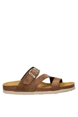 suède slippers bruin