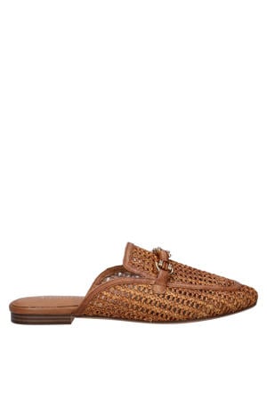 slippers met siergesp cognac