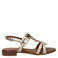 Nelson leren sandalen beige/goud