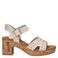 Mustang imitatieleren sandalen met blokhak - ecru