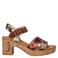 Mustang imitatieleren sandalen met blokhak - bruin/meerkleurig