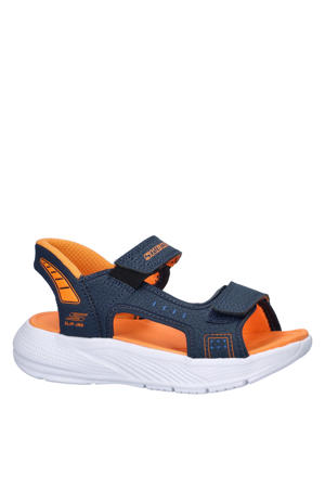 Hands Free Slip-ins: Microspec-Splash Hydro Ease imitatieleren sandalen - donkerblauw/oranje