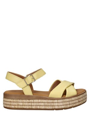 leren sandalen geel