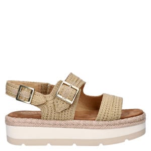 Giana sandalen met plateauzool beige