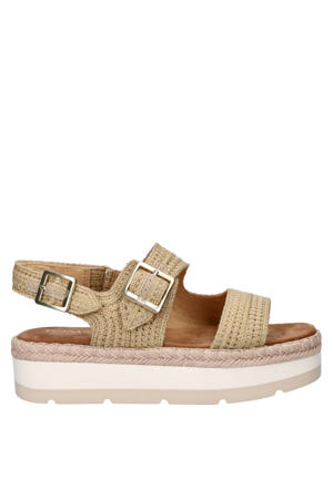 Giana sandalen met plateauzool beige