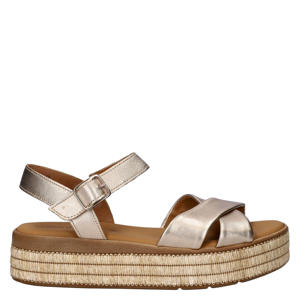 leren sandalen goud