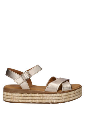 leren sandalen goud