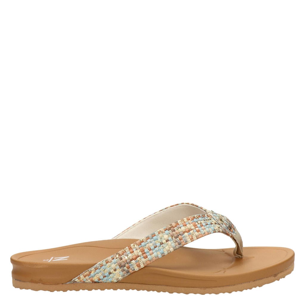 Multikleurige dames Nelson teenslippers van textiel