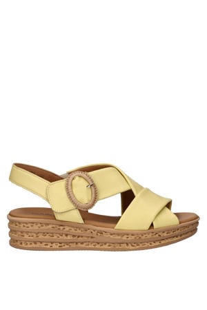 leren sandalen geel