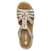 thumbnail: Rieker imitatieleren sandalen met sleehak beige