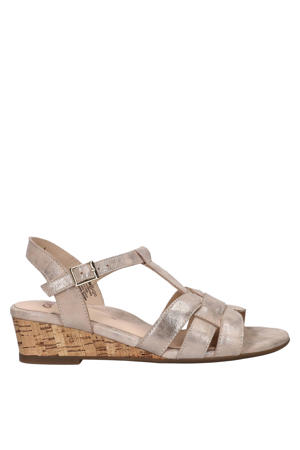 Sirmione suède sleehakken met sleehak goud metallic