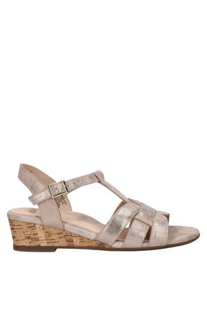 Sirmione suède sleehakken met sleehak goud metallic