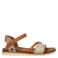 Nelson imitatieleren sandalen cognac/beige