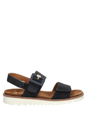 suède sandalen donkerblauw