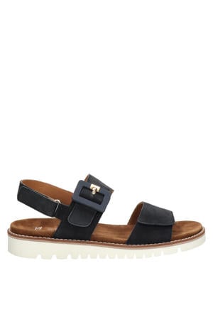 suède sandalen donkerblauw