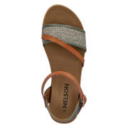 thumbnail: Nelson imitatieleren sandalen cognac/groen