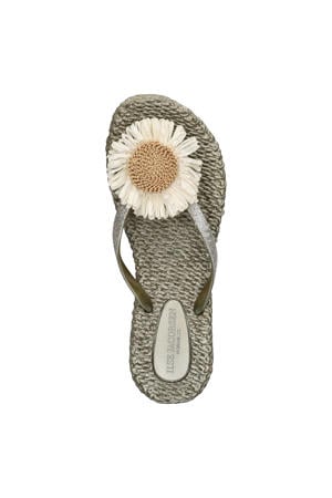 Cheerful teenslippers met 3d applicatie goud