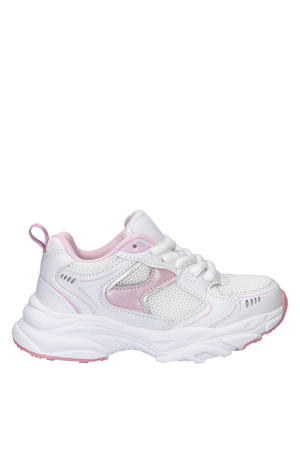chunky sneakers wit/roze