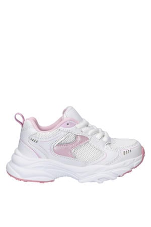chunky sneakers wit/roze
