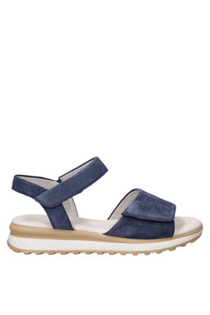 suède sandalen blauw