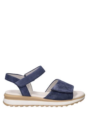 suède sandalen blauw