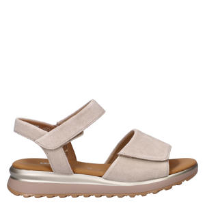 suède sandalen beige