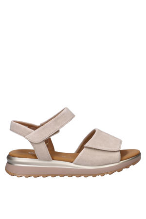 suède sandalen beige