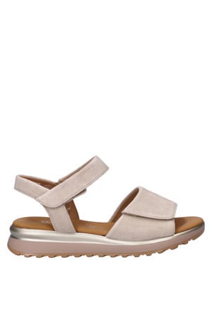 suède sandalen beige