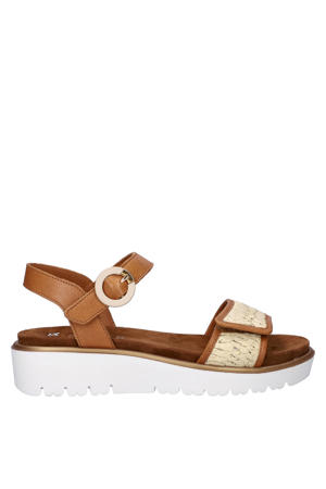 leren sandalen cognac