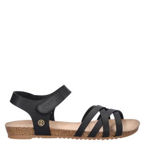 imitatieleren sandalen zwart