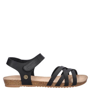 imitatieleren sandalen zwart