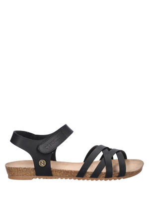 imitatieleren sandalen zwart