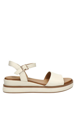leren sandalen ecru