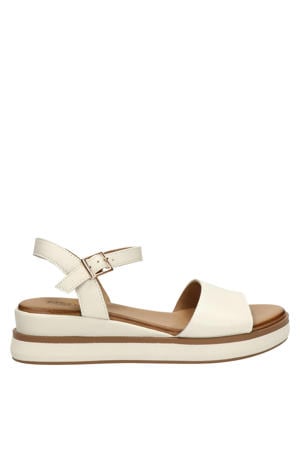 leren sandalen ecru