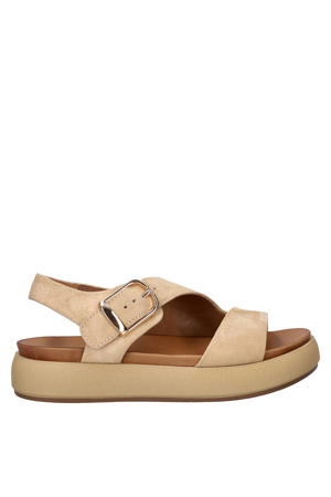suède sandalen beige