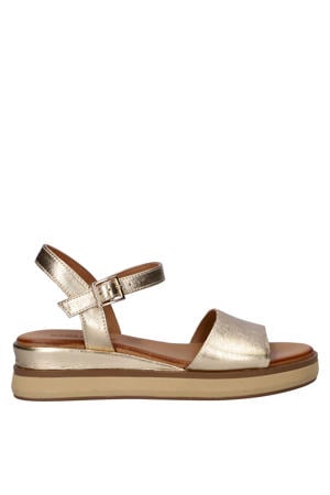 leren sandalen goud