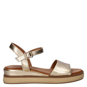 leren sandalen goud