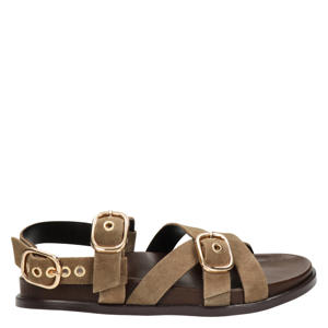 suède sandalen taupe